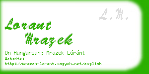 lorant mrazek business card